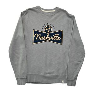 League Sweater Women's Size Small Grey‎ Nashville Music City Crew Sweatshirt